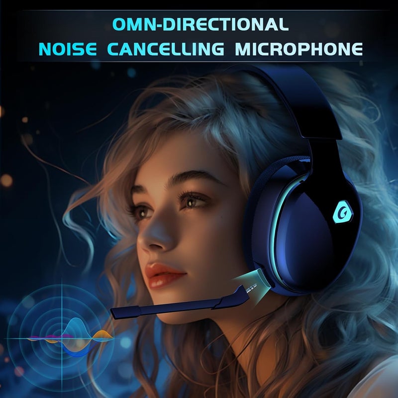 Gtheos 2.4GHz Wireless Gaming Headphones for PS5, PS4 Fortnite & Call of Duty/FPS Gamers, PC, Nintendo Switch, Bluetooth 5.3 Gaming Headset with Noise Canceling Mic, Stereo Sound, 40+Hr Battery -Black - Image 4